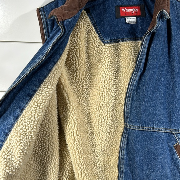 Vintage Denim Wrangler Sherpa Lined Vest XL - Picture 4 of 5